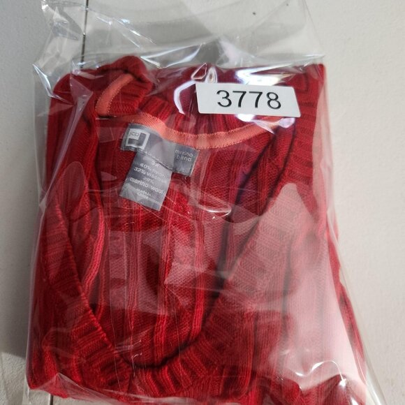 jcp Sweater Womens 3X Red Merino Wool Blend Cable Knit V Neck Pullover Plus - Picture 12 of 12